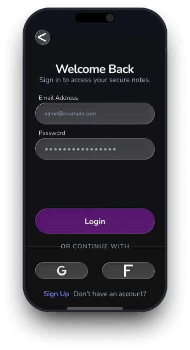Rollin login and signup screen